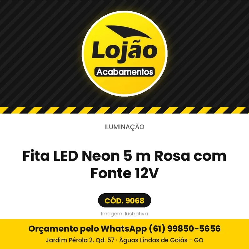 Fita LED Neon 5 m Rosa com Fonte 12V