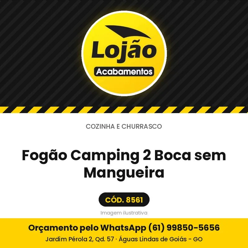 Fogão Camping 2 Boca sem Mangueira