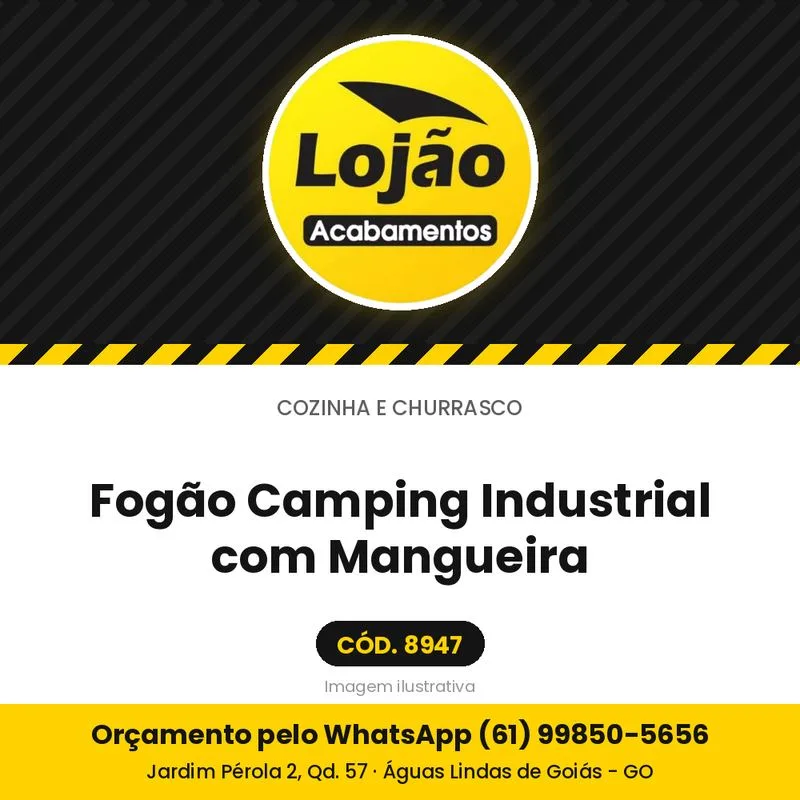 Fogão Camping Industrial com Mangueira