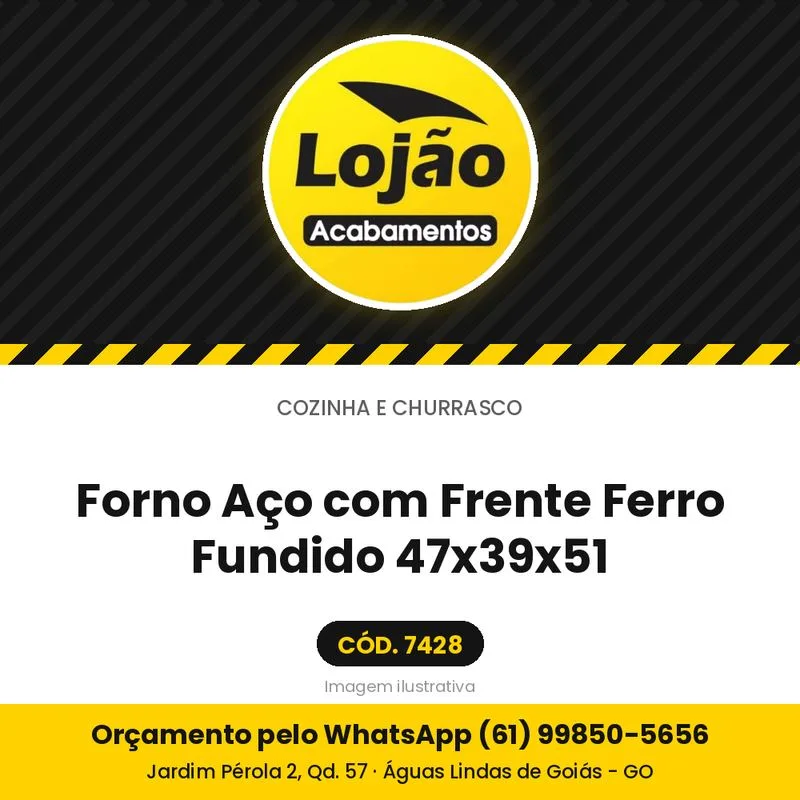 Forno Aço com Frente Ferro Fundido 47x39x51