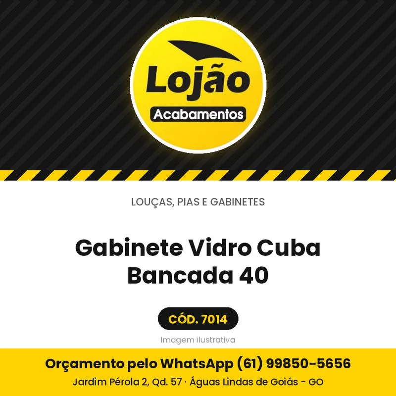 Gabinete Vidro Cuba Bancada 40