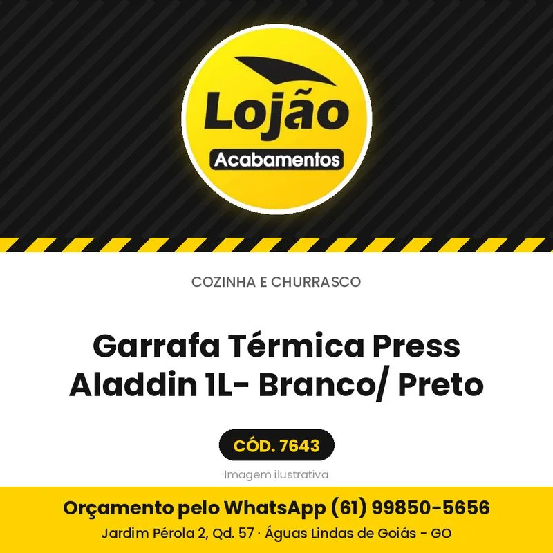 Garrafa Térmica Press Aladdin 1L- Branco/ Preto