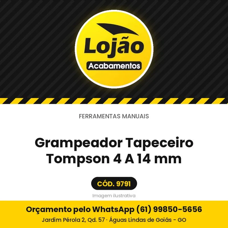 Grampeador Tapeceiro Tompson 4 A 14 mm