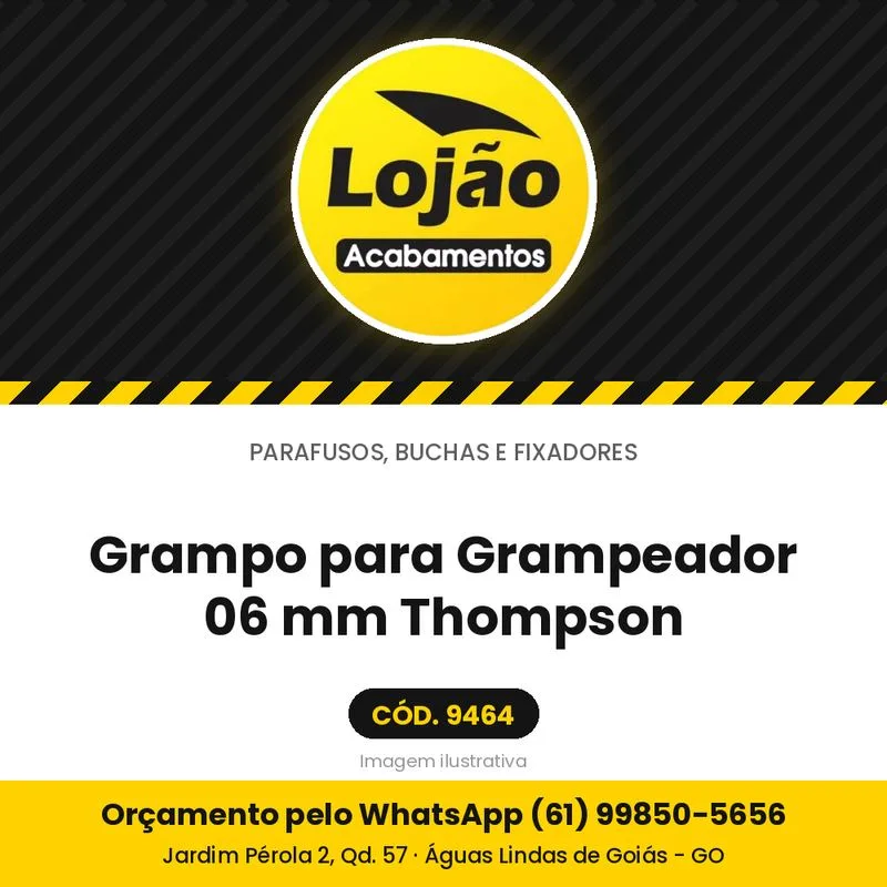 Grampo para Grampeador 06 mm Thompson