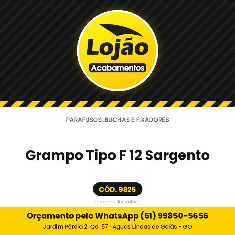 Grampo Tipo F 12 Sargento