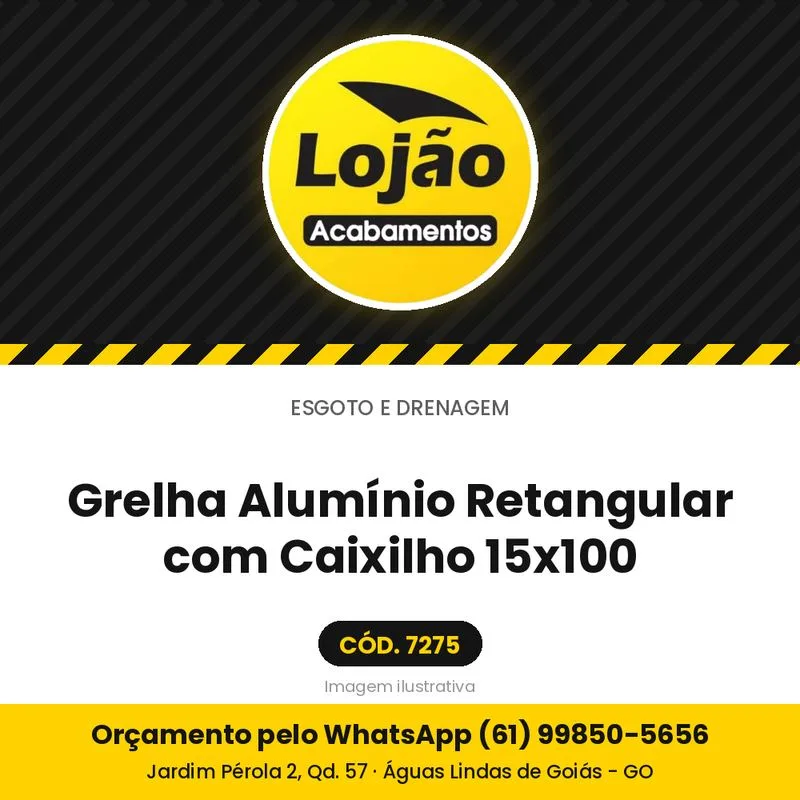 Grelha Alumínio Retangular com Caixilho 15x100