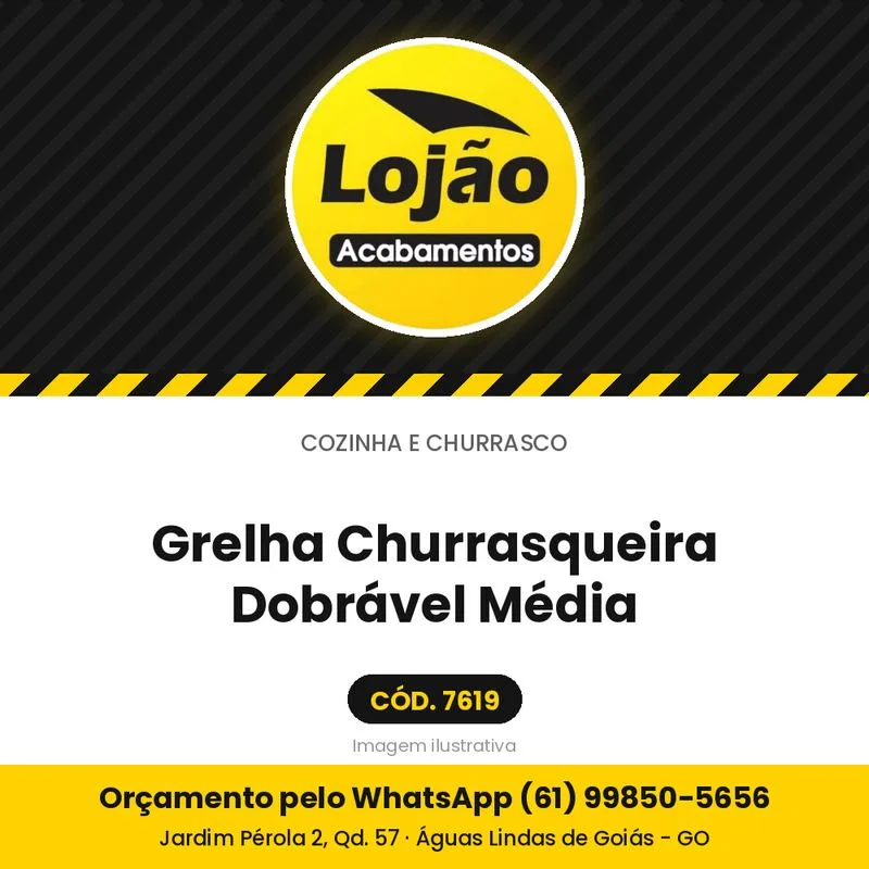 Grelha Churrasqueira Dobrável Média