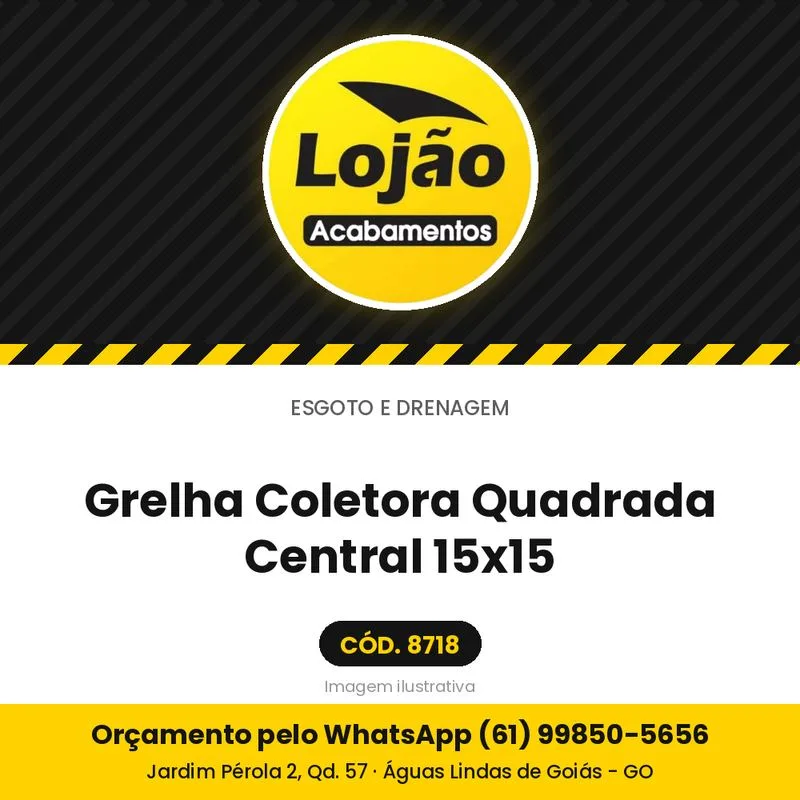 Grelha Coletora Quadrada Central 15x15