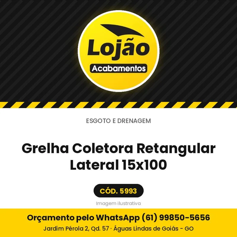 Grelha Coletora Retangular Lateral 15x100