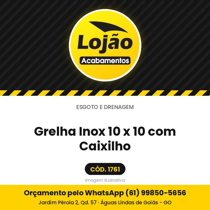 Grelha Inox 10 x 10 com Caixilho