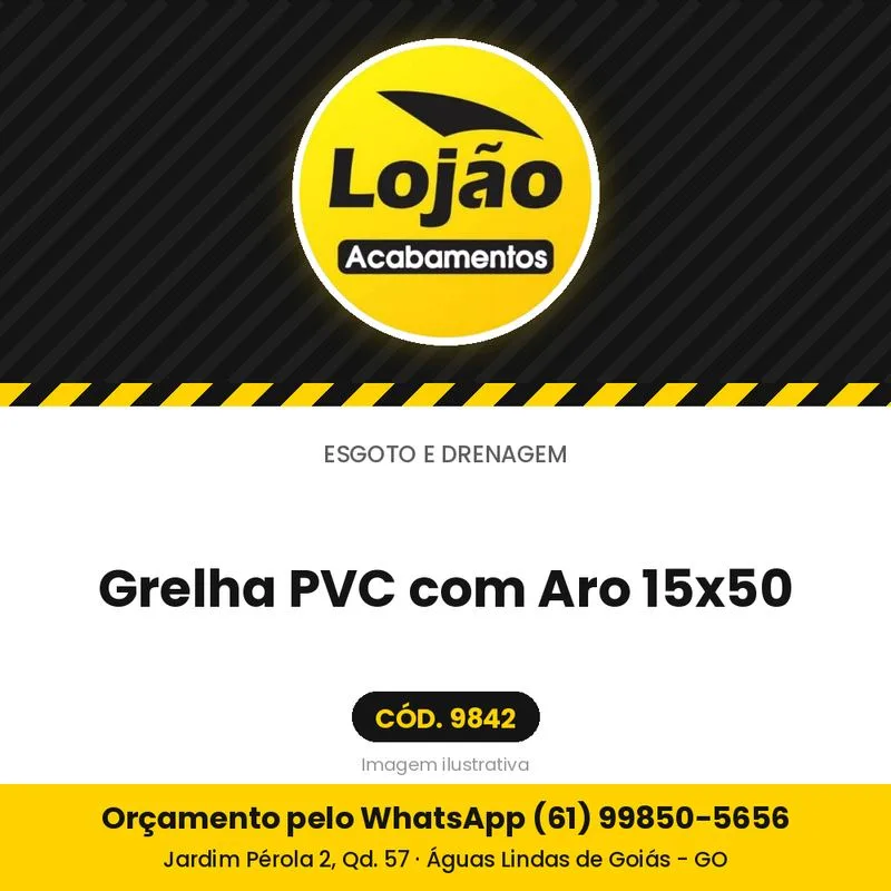 Grelha PVC com Aro 15x50