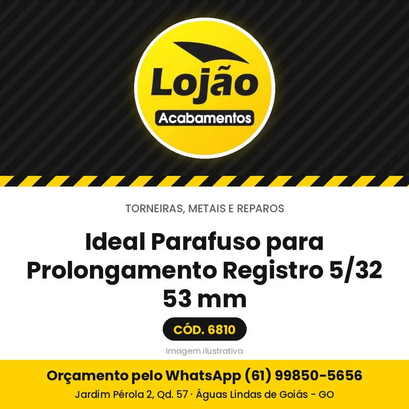 Ideal Parafuso para Prolongamento Registro 5/32 53 mm