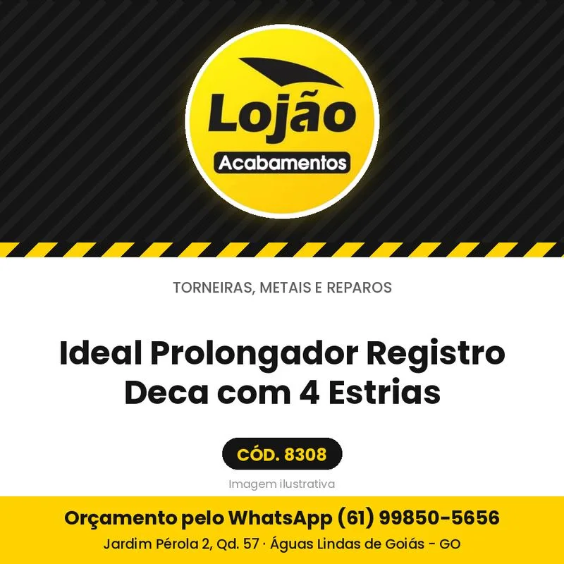 Ideal Prolongador Registro Deca com 4 Estrias