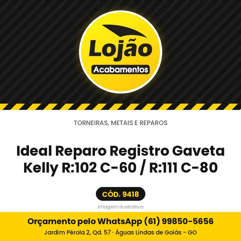 Ideal Reparo Registro Gaveta Kelly R:102 C-60 / R:111 C-80