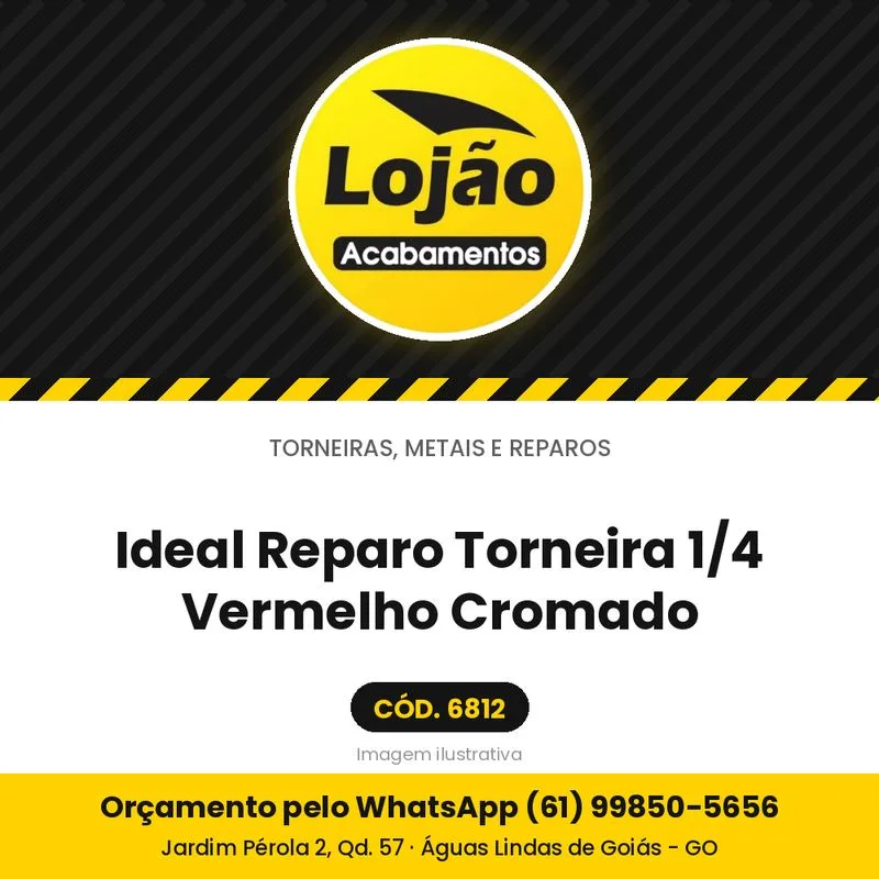 Ideal Reparo Torneira 1/4 Vermelho Cromado