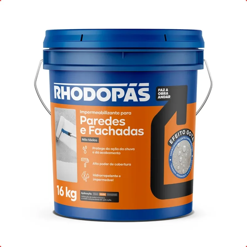 Impermeabilizante Paredes e Fachadas Balde 16kg Rhodopás