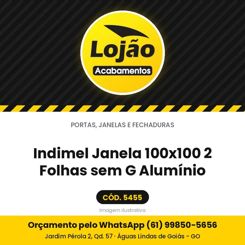 Indimel Janela 100x100 2 Folhas sem G Alumínio