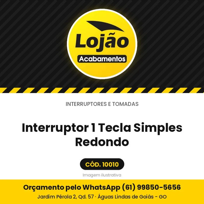 Interruptor 1 Tecla Simples Redondo