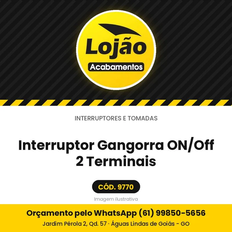 Interruptor Gangorra ON/Off 2 Terminais