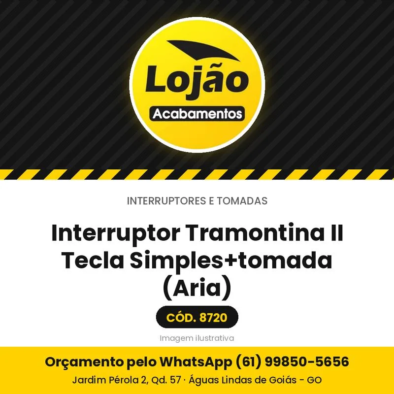 Interruptor Tramontina II Tecla Simples+tomada (Aria)