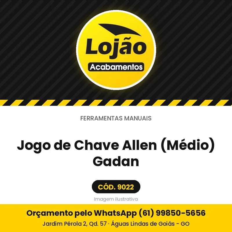 Jogo de Chave Allen (Médio) Gadan