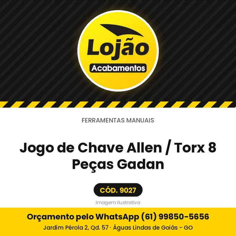 Jogo de Chave Allen / Torx 8 Peças Gadan