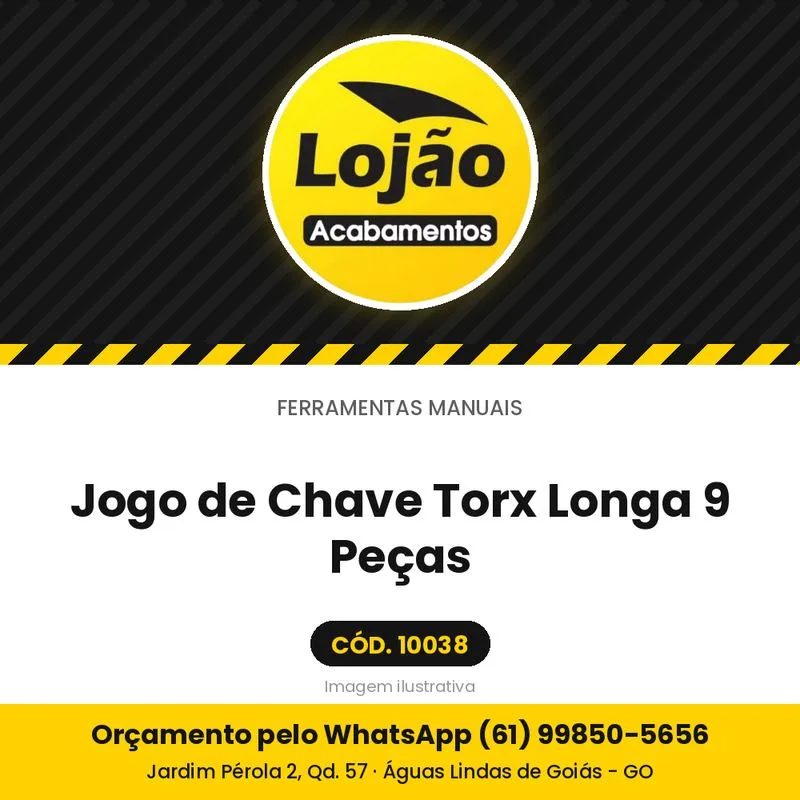 Jogo de Chave Torx Longa 9 Peças