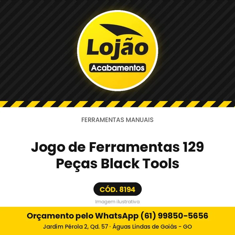 Jogo de Ferramentas 129 Peças Black Tools