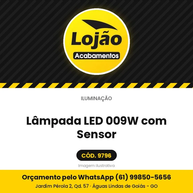 Lâmpada LED 009W com Sensor