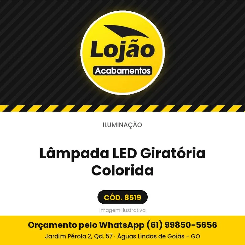 Lâmpada LED Giratória Colorida