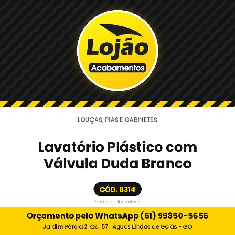 Lavatório Plástico com Válvula Duda Branco