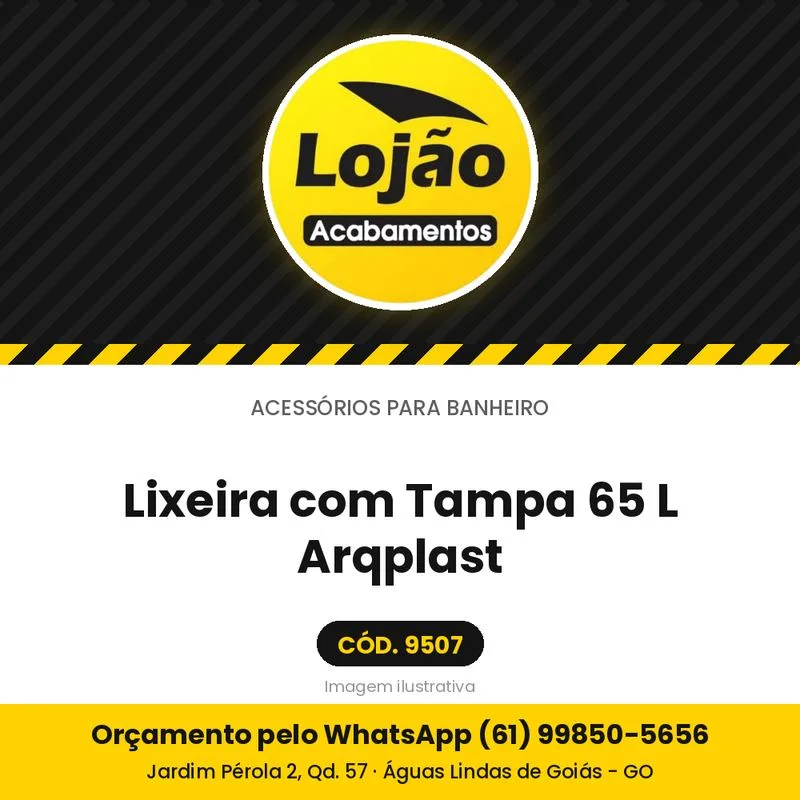 Lixeira com Tampa 65 L Arqplast