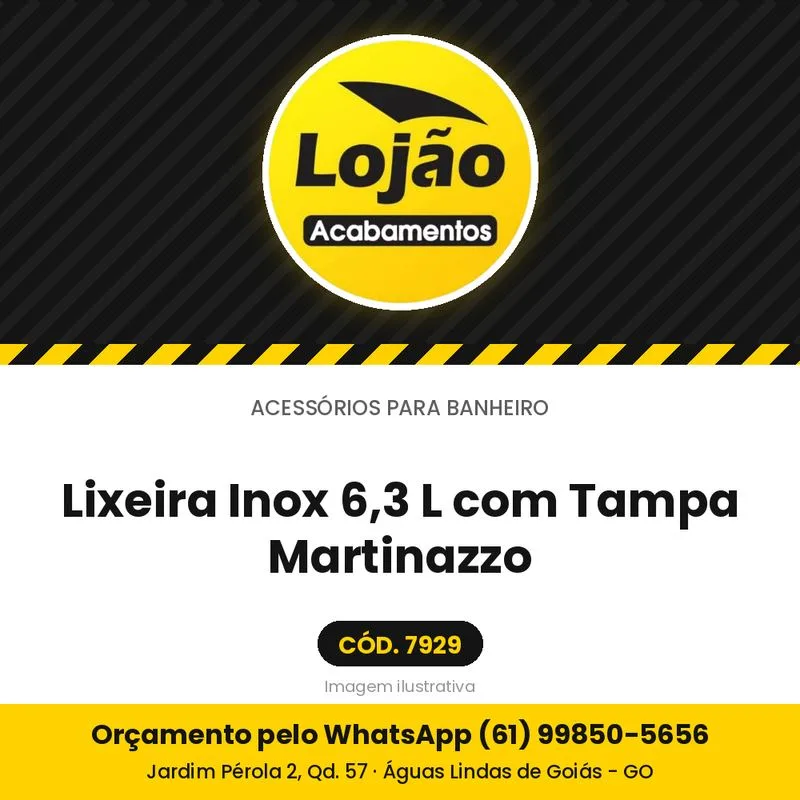Lixeira Inox 6,3 L com Tampa Martinazzo