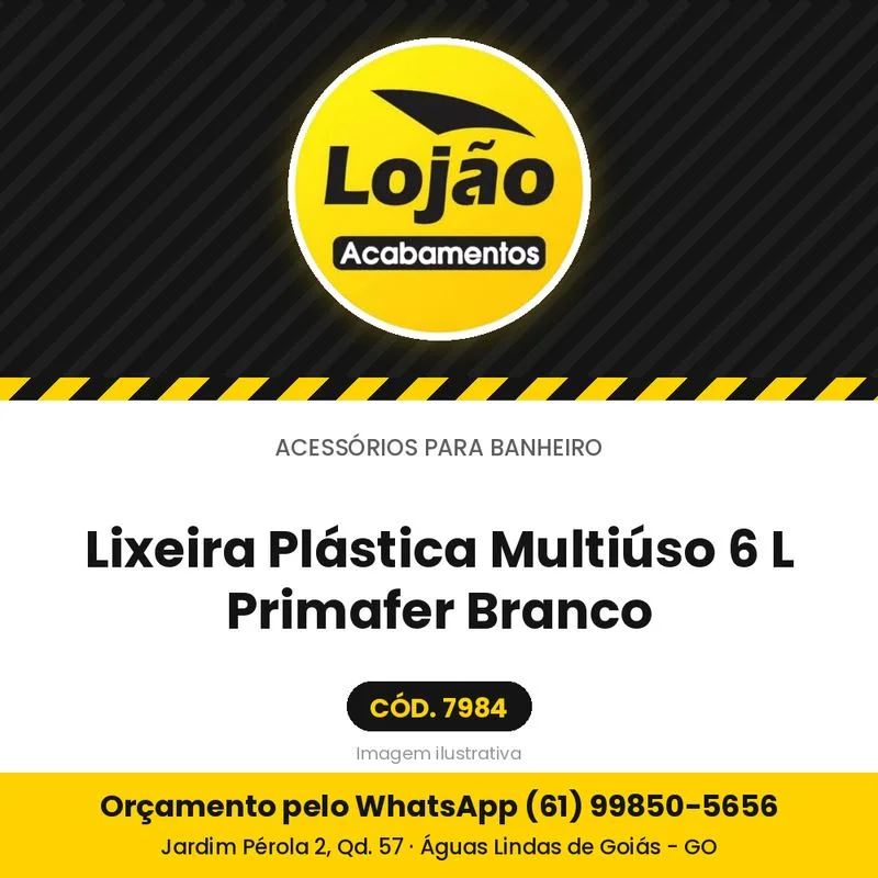 Lixeira Plástica Multiúso 6 L Primafer Branco