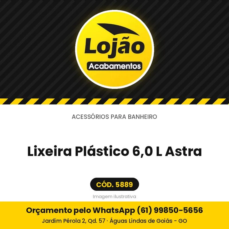 Lixeira Plástico 6,0 L Astra