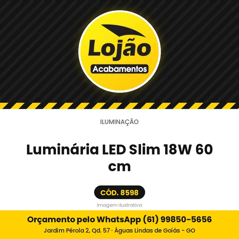 Luminária LED Slim 18W 60 cm