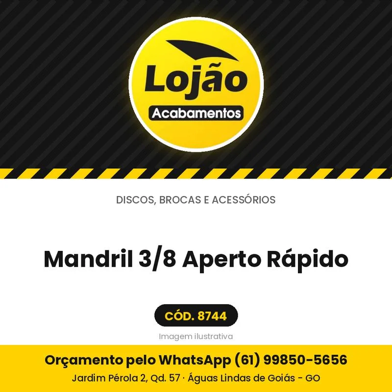 Mandril 3/8 Aperto Rápido
