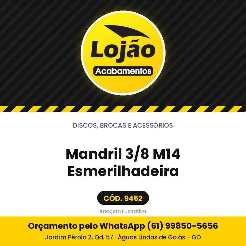 Mandril 3/8 M14 Esmerilhadeira