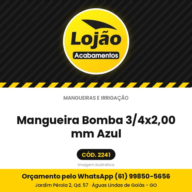 Mangueira Bomba 3/4x2,00 mm Azul