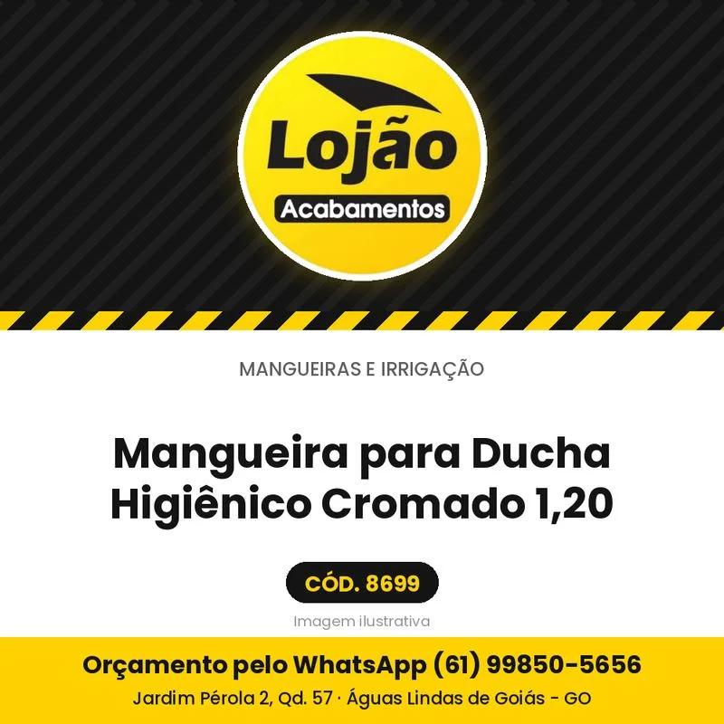 Mangueira para Ducha Higiênico Cromado 1,20