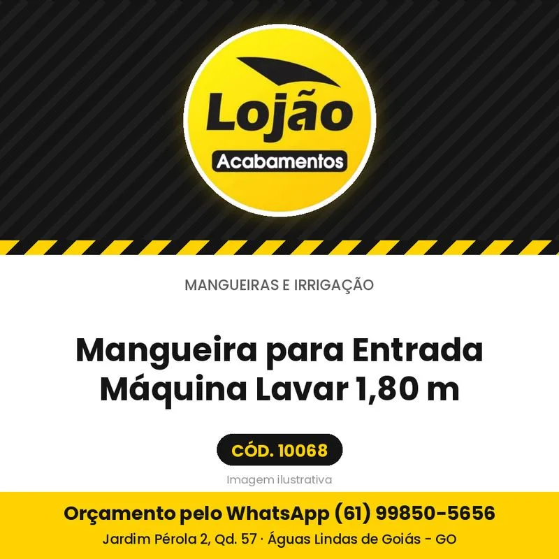 Mangueira para Entrada Máquina Lavar 1,80 m