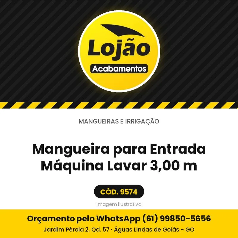 Mangueira para Entrada Máquina Lavar 3,00 m