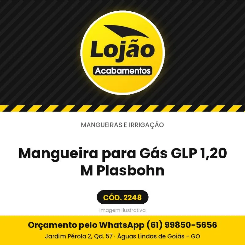 Mangueira para Gás GLP 1,20 M Plasbohn