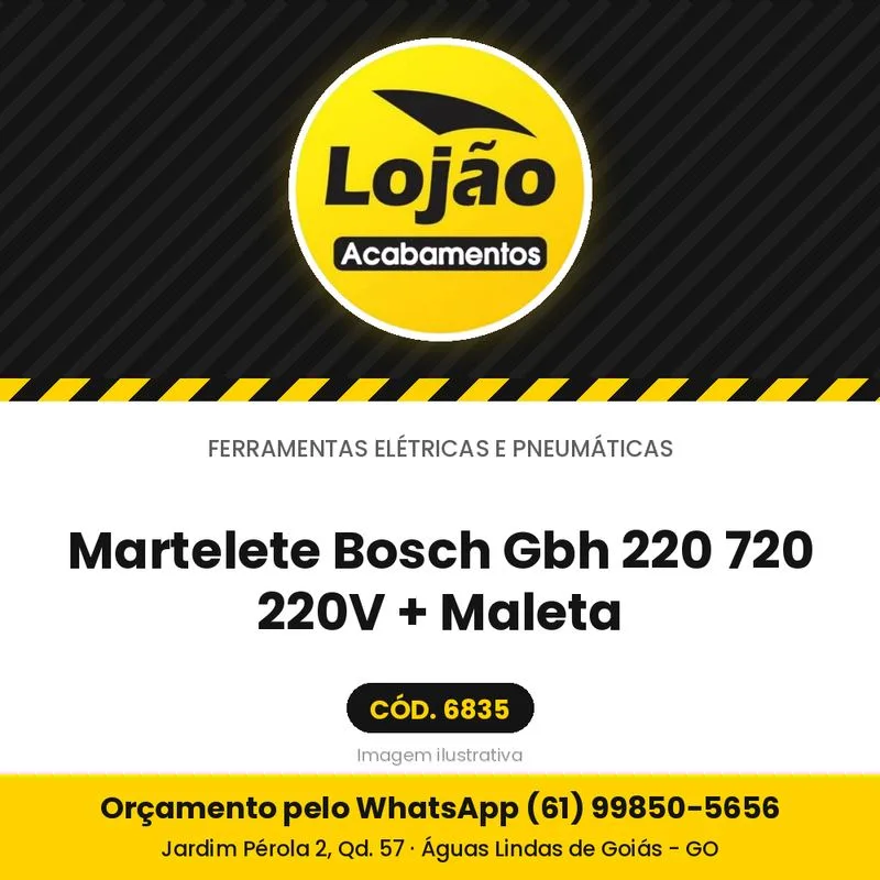 Martelete Bosch Gbh 220 720 220V + Maleta