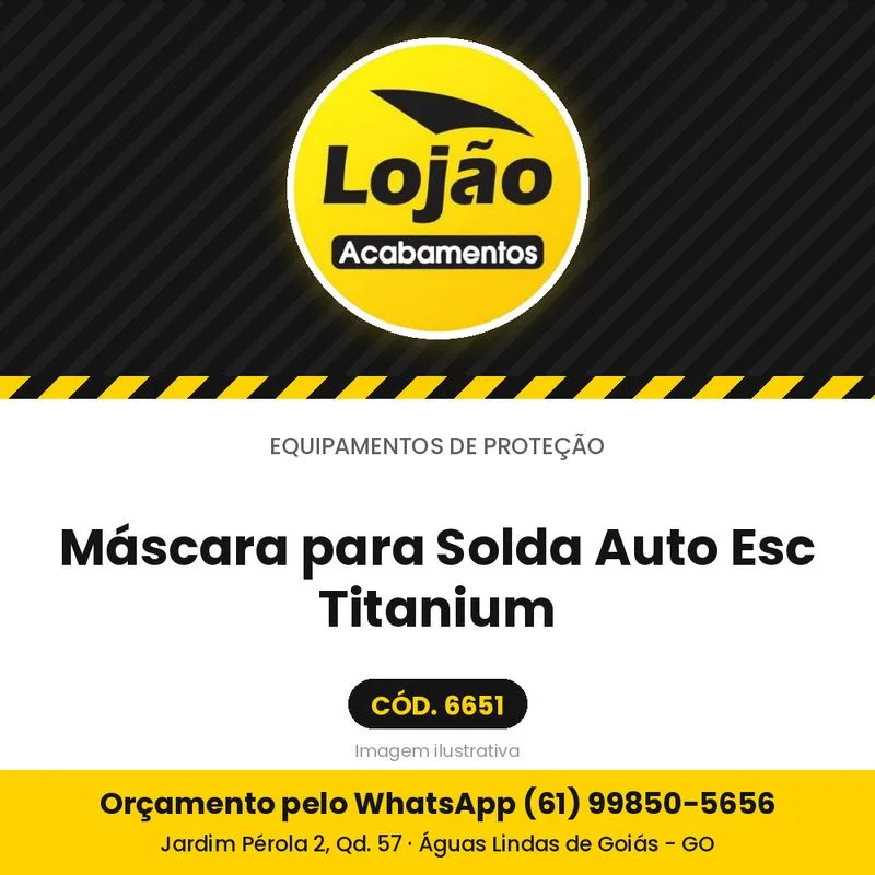 Máscara para Solda Auto Esc Titanium