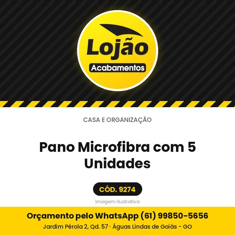 Pano Microfibra com 5 Unidades
