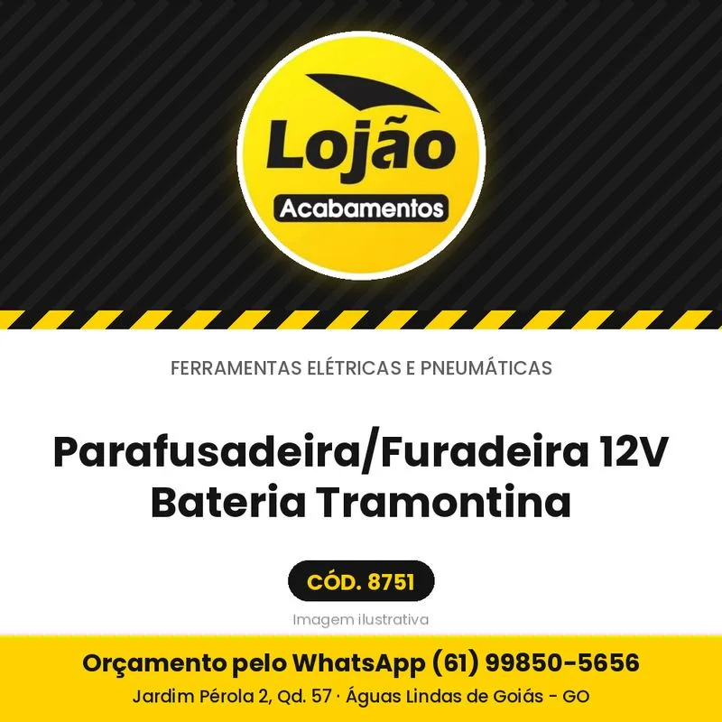 Parafusadeira/Furadeira 12V Bateria Tramontina