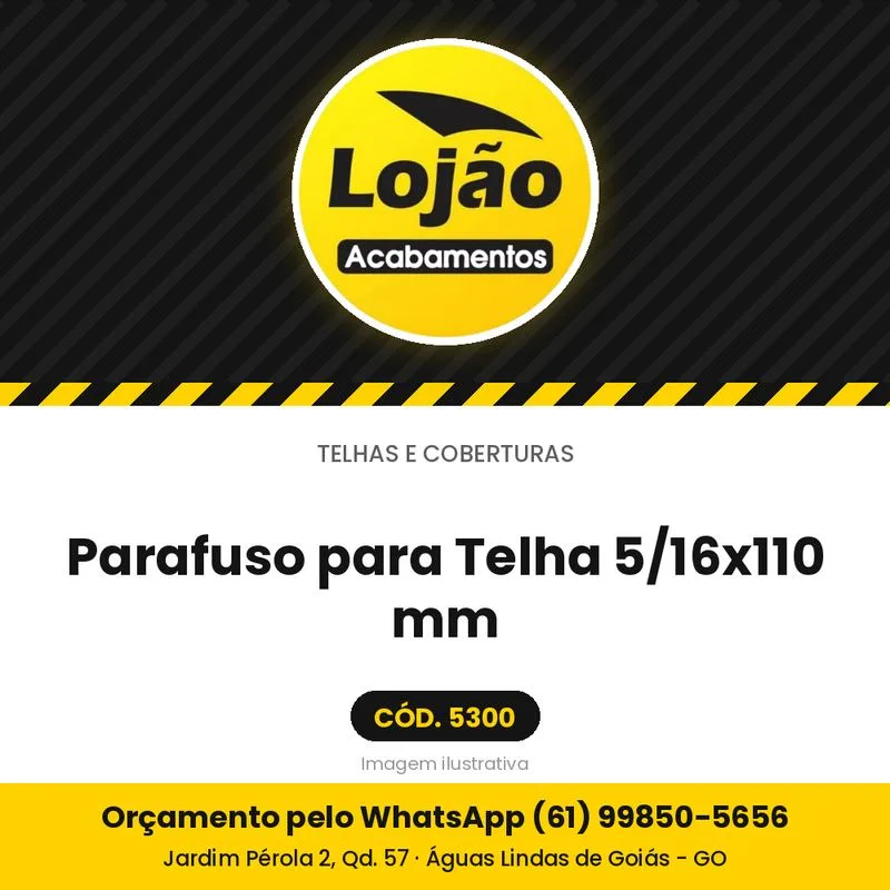 Parafuso para Telha 5/16x110 mm