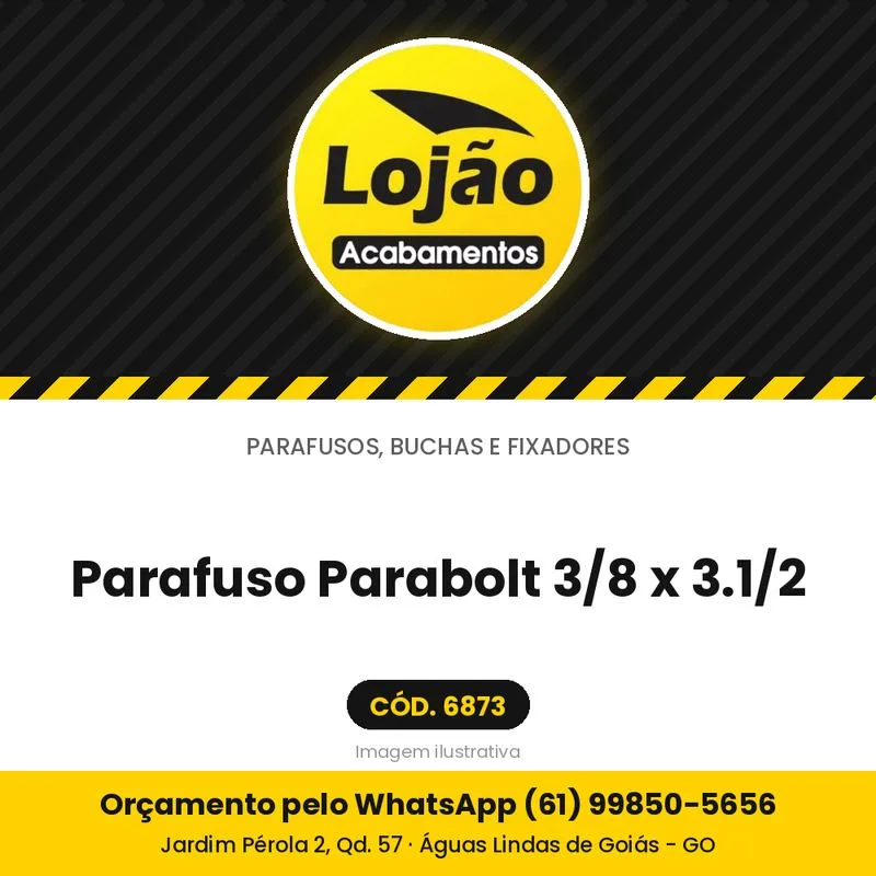 Parafuso Parabolt 3/8 x 3.1/2