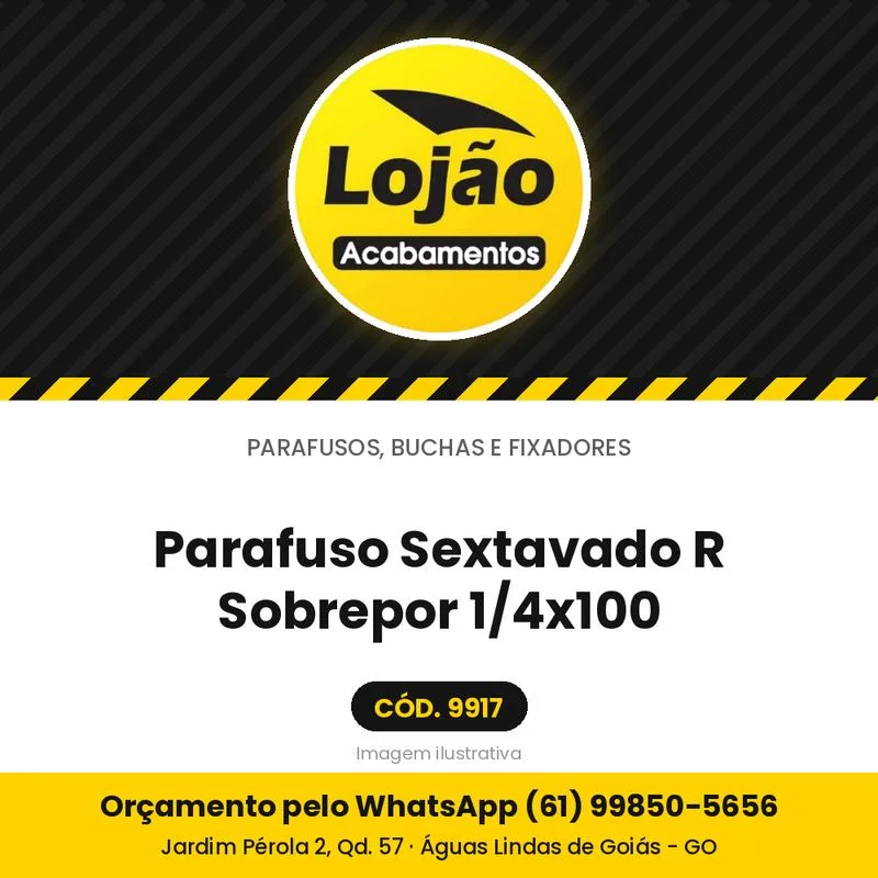 Parafuso Sextavado R Sobrepor 1/4x100